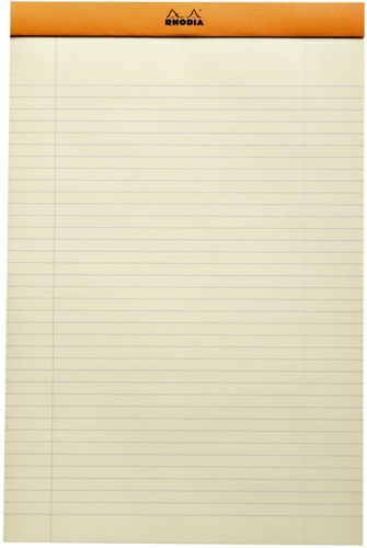 Schrijfblok Rhodia A4 lijn 80vel 80gr geel 1 Stuk-1