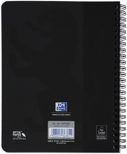 Spiraalblok Oxf Touch A5 ruit 5mm 140pag 80gr zw 1 Stuk-2