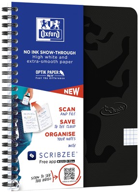 Spiraalblok Oxf Touch A5 ruit 5mm 140pag 80gr zw 1 Stuk-3