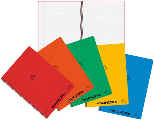 Schrift Aurora A4 lijn 120pag 80gr assorti 1 Stuk