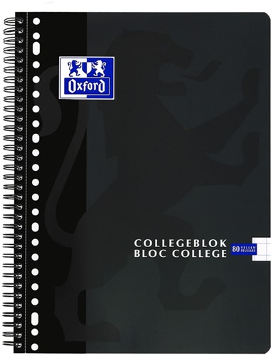 Collegeblok Oxford School A4 ruit 10x10mm 23-gaats 160pag 80gr assorti-1