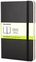 Notitieboek Moleskine pocket 90x140mm blanco zwart 1 Stuk