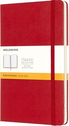 Notitieboek Moleskine large 130x210mm lijn hc rood 1 Stuk