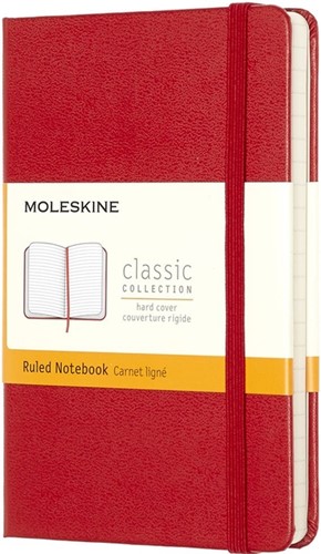Notitieboek Moleskine pocket 90x140mm lijn hc rd 1 Stuk