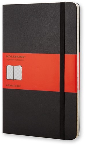 Adresboek Moleskine L 130x210mm hc lijn zwart 1 Stuk