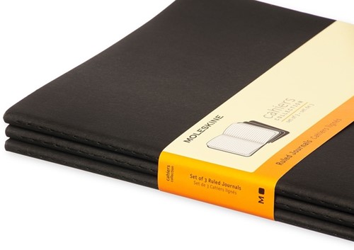 Schrift Moleskine 190x250mm lijn 240pag zwart 3st 3 Stuk-2