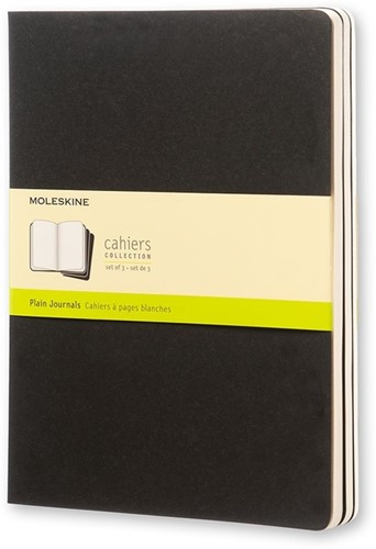 Schrift Moleskine 190x250mm blc 240pag zwart 3st 3 Stuk