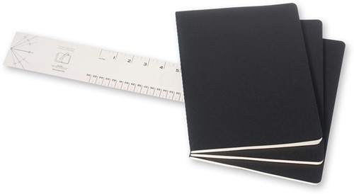 Schrift Moleskine 190x250mm blanco 240 pagina's 70gr zwart set à 3 stuks-2