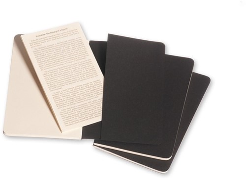 Schrift Moleskine 90x140mm blanco 240 pagina's 70gr zwart set à 3 stuks-1