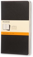 Schrift Moleskine 130x210mm lijn 160pag zwart 3st 3 Stuk