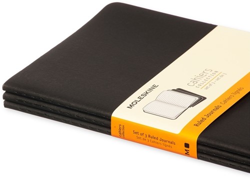 Schrift Moleskine 130x210mm lijn 160 pagina's 70gr zwart set à 3 stuks-2