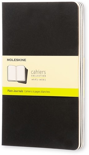 Schrift Moleskine 130x210mm blc 160pag zwart 3st 3 Stuk