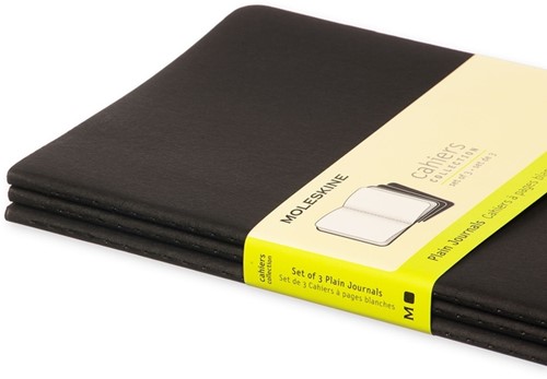 Schrift Moleskine 130x210mm blanco 160 pagina's 70gr zwart set à 3 stuks-2