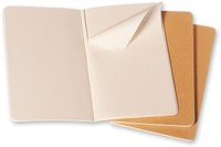 Schrift Moleskine 130x210mm blc 160pag kraft 3st 3 Stuk-3
