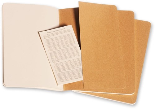 Schrift Moleskine 130x210mm blc 160pag kraft 3st 3 Stuk-1