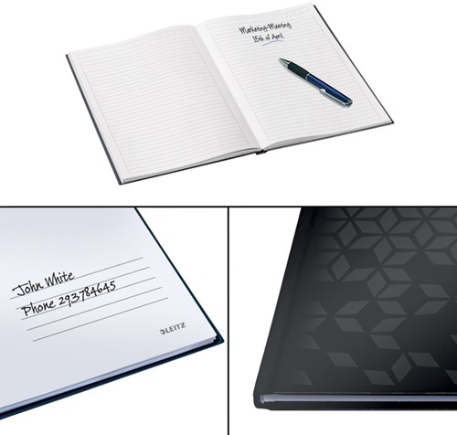 Notitieboek Leitz WOW A4 160blz 90gr lijn zwart-8