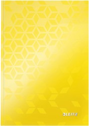 Notitieboek Leitz WOW A5 160blz 90gr lijn geel 1 Stuk