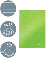 Notitieboek Leitz WOW A5 160blz 90gr lijn groen 1 Stuk-6