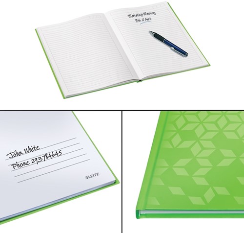 Notitieboek Leitz WOW A5 160blz 90gr lijn groen 1 Stuk-3