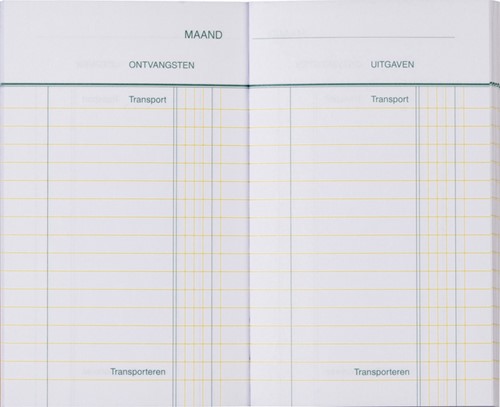 Kasboek 135x83mm 72blz 1 kolom oranje 1 Stuk-2