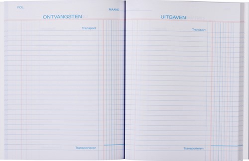 Kasboek 165x210mm 160blz 1 kolom rode rug assorti 1 Stuk-1