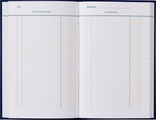 Kasboek 103x165mm 192blz 1 kolom blauw 1 Stuk-2