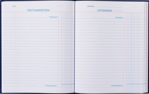 Kasboek 165x210mm 192blz 1 kolom blauw 1 Stuk-2