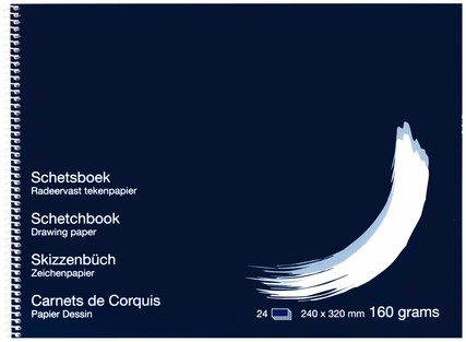 Schetsboek Papyrus 240x320mm 160gr 24 vel