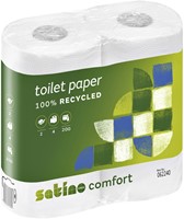 Toiletpapier Satino MT1 Comfort 2laags 200 vel wit 4 Rol