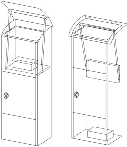 Pakketbrievenbus Helsinki 390x240x1053mm zwart-4