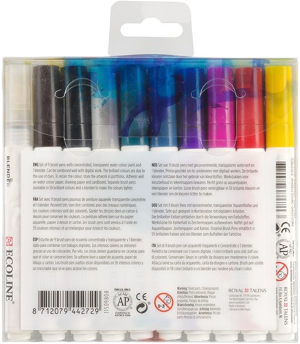Brushpen Talens Ecoline set 10 stuks handlettering 10 Stuk-1