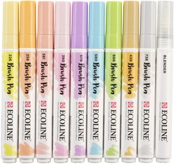 Brushpen Talens Ecoline set 10 stuks pastel 10 Stuk