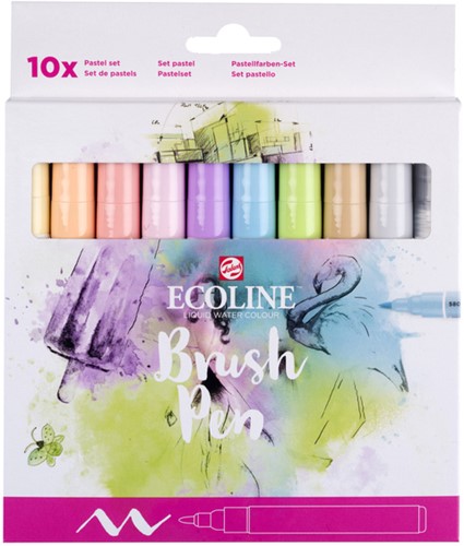 Brushpen Talens Ecoline set 10 stuks pastel 10 Stuk-3