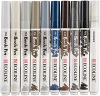 Brushpen Talens Ecoline set 10 stuks grijs 10 Stuk