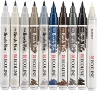 Brushpen Talens Ecoline set 10 stuks grijs 10 Stuk-2