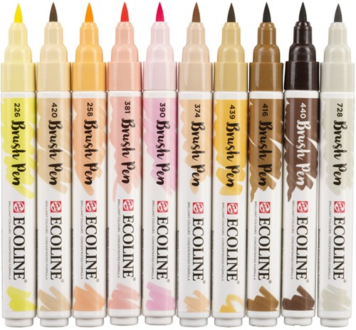 Brushpen Talens Ecoline portret kleuren set à 10 stuks-2