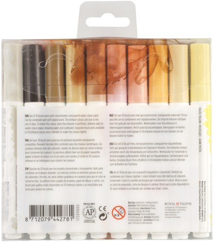 Brushpen Talens Ecoline set 10 stuks huid 10 Stuk-1