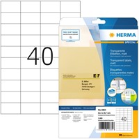 Etiket HERMA 4684 52.5x29.7mm A4 folie transp mat 25 Vel