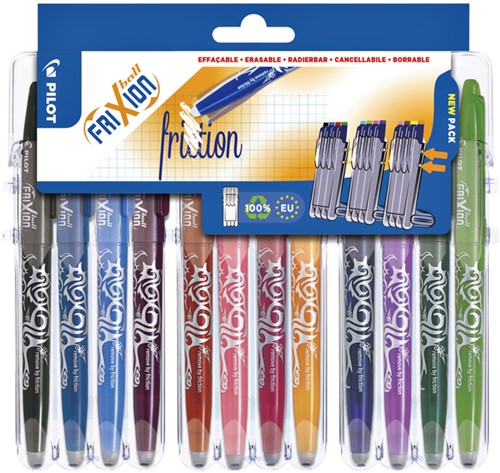 Rollerpen PILOT friXion BL-FR7 M Set2Go 12st ass 12 Stuk