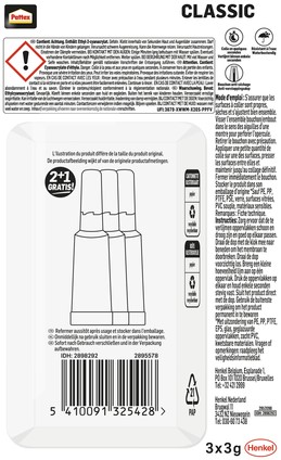 Secondelijm Pattex classic 3gr blister 2+1 gratis 3 Stuk-3
