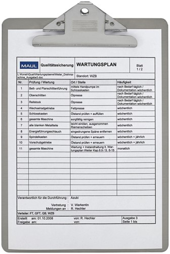 KLEMBORD MAUL A4 STAAND RVS 1 Stuk-3
