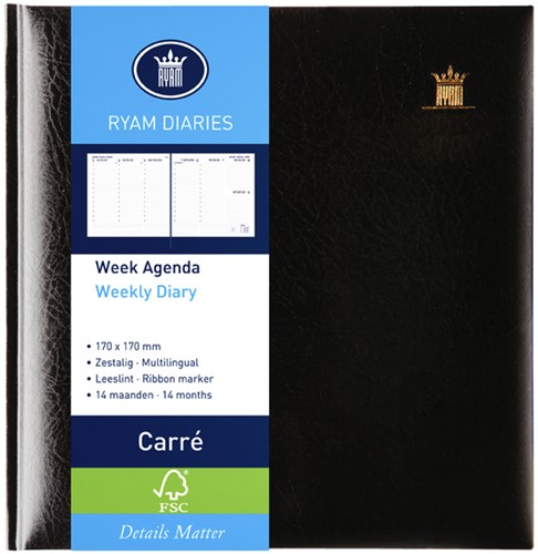Agenda 2026 Ryam Carré 7dagen/2pagina's zwart 1 Stuk