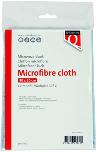 Microvezeldoek Quantore 30x30cm blauw 1 Stuk