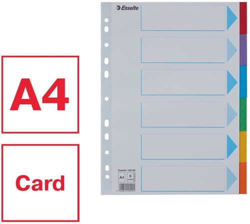 Tabbladen Esselte Stand A4 6dlg karton 11r ass 1 Set-3