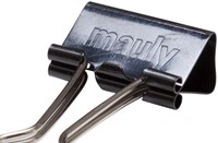 Papierklem MAUL foldback 25mm zwart 12st 12 Stuk