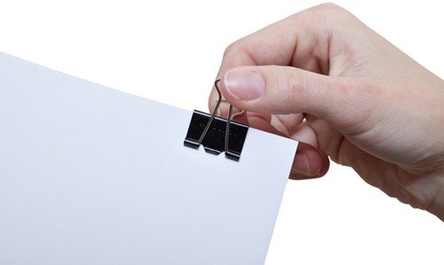 Papierklem MAUL foldback 25mm zwart 12st 12 Stuk-1