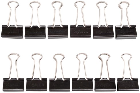 Papierklem MAUL foldback 25mm zwart 12st 12 Stuk-3