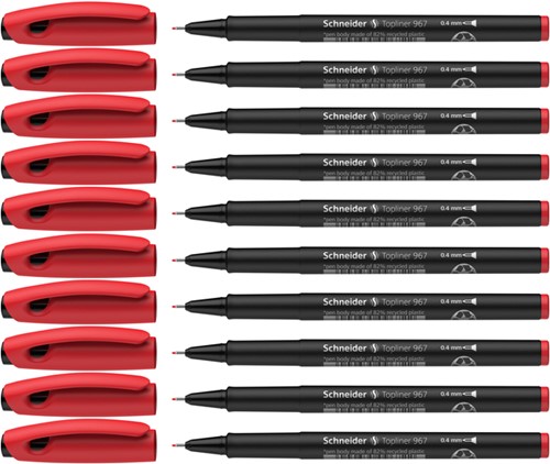 Fineliner Schneider 967 0.4mm rood 1 Stuk-1