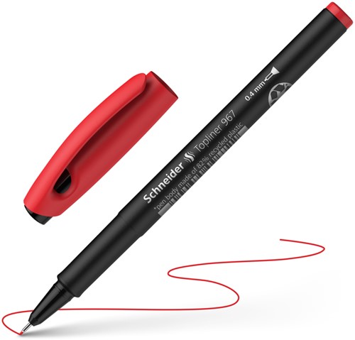 Fineliner Schneider 967 0.4mm rood 1 Stuk-2