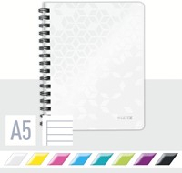 Notitieboek Leitz WOW A5 lijn spiraal PP wit 1 Stuk-1